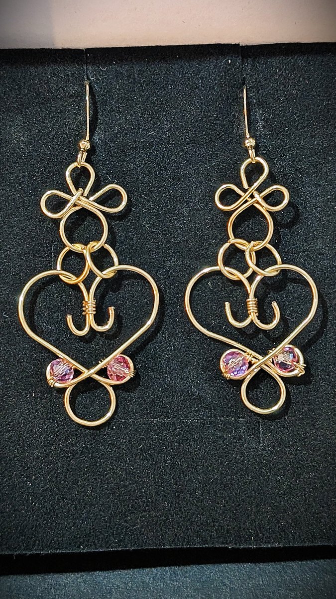 Crystals earrings - Small Heart Drop Earrings by Loutan Beauty