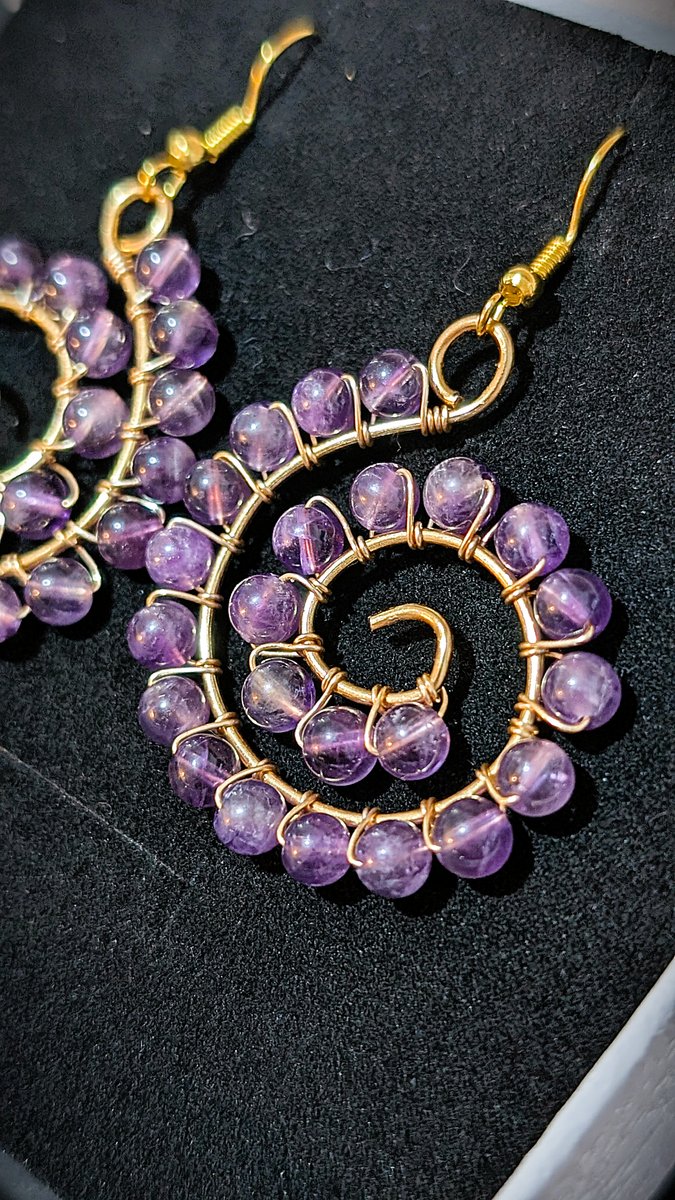 Amethyst earrings - Circular Earrings - Amethyst by Loutan Beauty