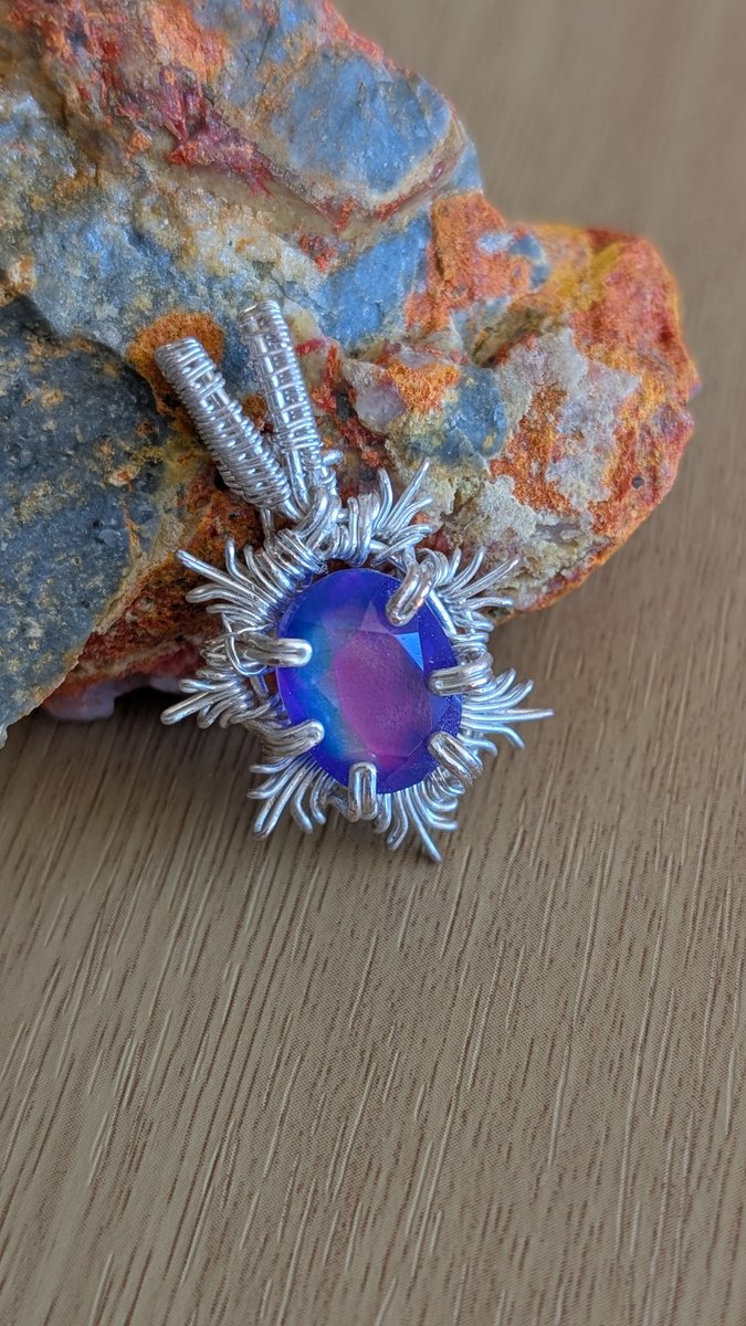 Lab Opal pendant - Mini Pendant with Lab Fire Opal by Loutan Beauty